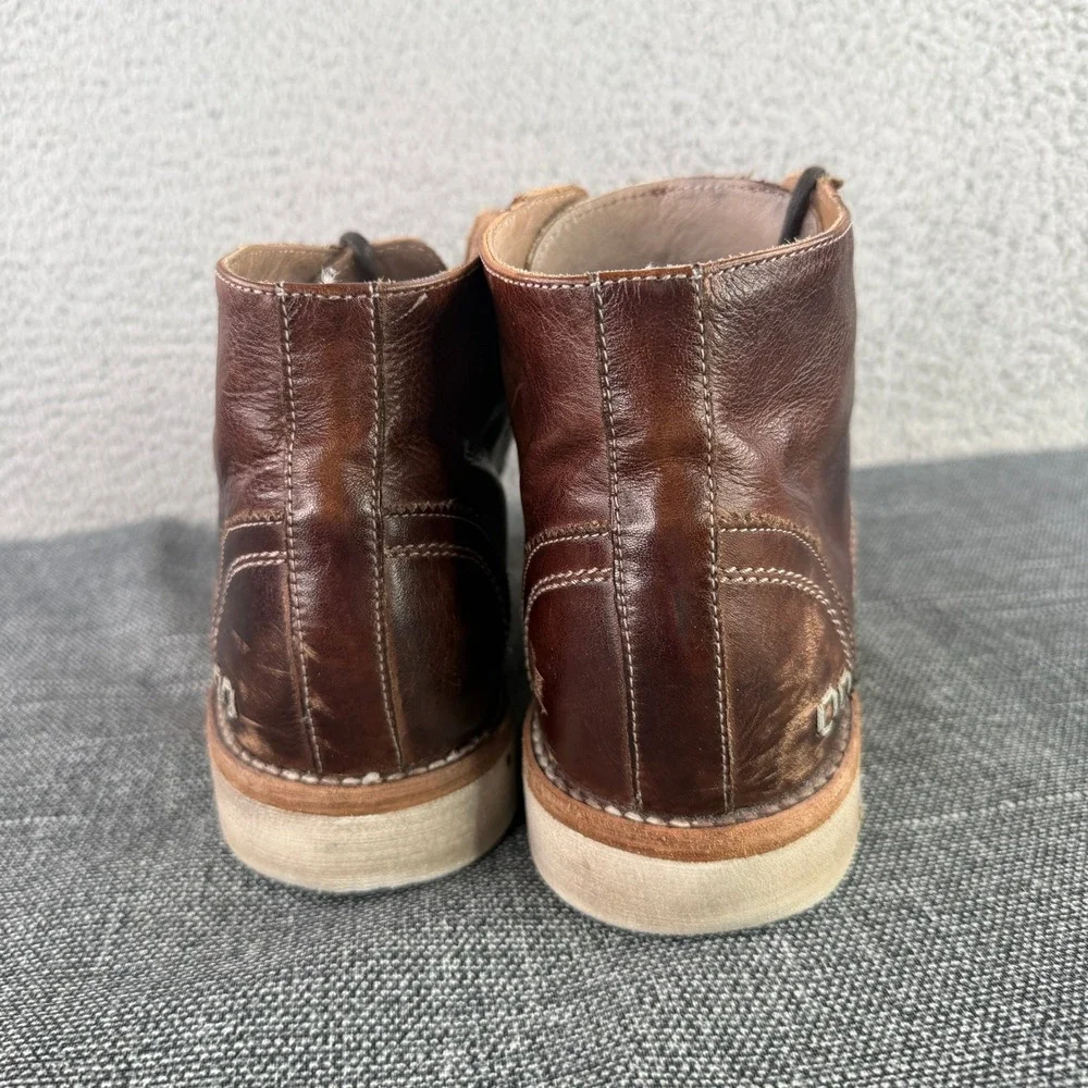 Bed Stu Bradley II Chukka Boot Mens 10 Teak Brown Leather Cobbler Ripple Sole